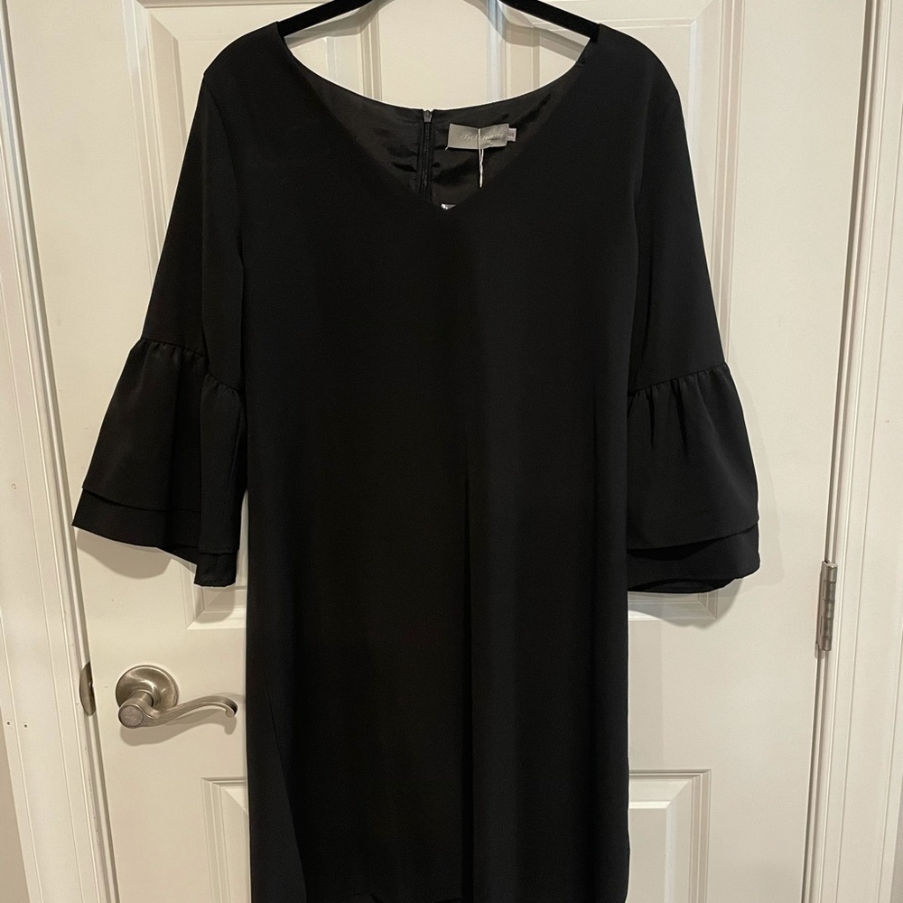 Peplum Sleeve Knee Length Dress